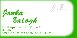 janka balogh business card